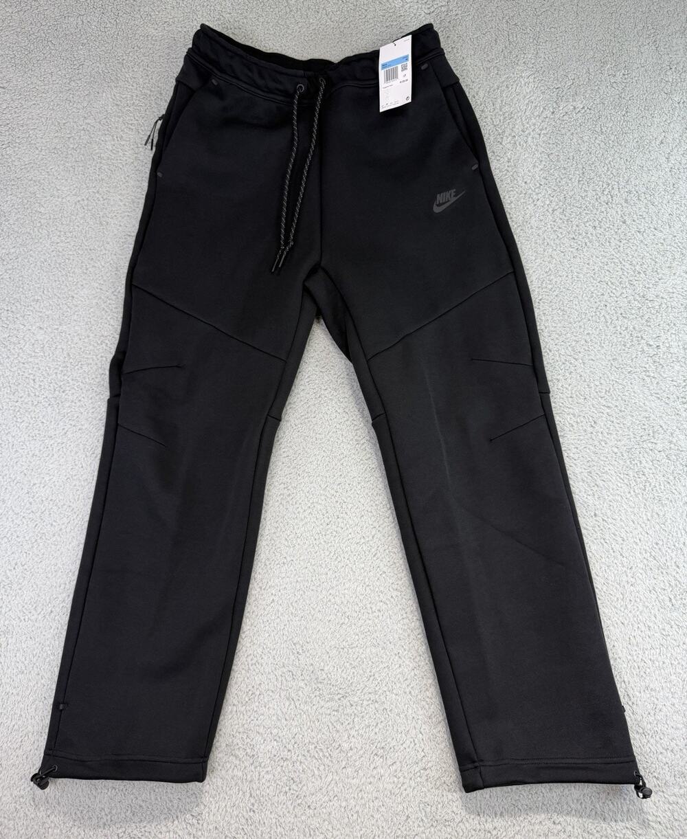 Nike Tech Mens Open Hem Fleece Sweatpants Black Sz Medium NWT New IM0697-010